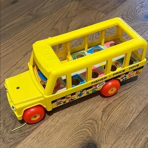 Fisher-Price Vintage Yellow School Bus Toy